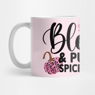 Stressed Blessed and Pumpkin Spice Obsessed, Pink Leopard Pumpkin Mug